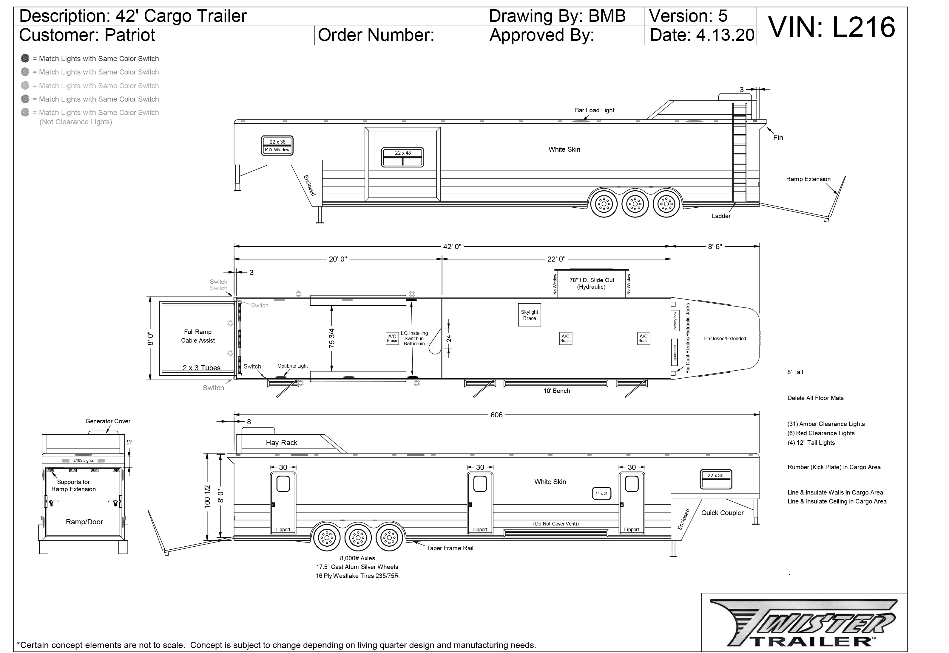 2020 Twister 42' Toy\Car Hauler with 22’ Outlaw Living Quarters for lease or sale — photo 10